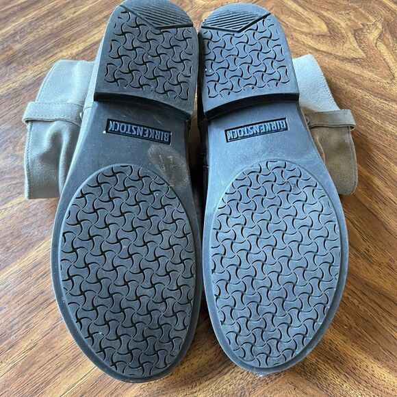 Birkenstock Gray Suede Sz 39 Leather Sarnia Slouchy Ankle Boots Womens - Picture 7 of 10